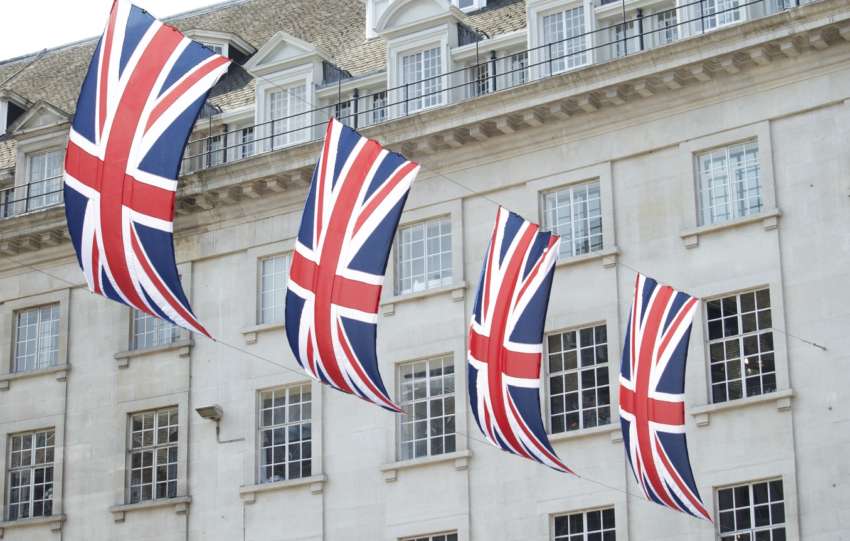 Picture showing flags of the United Kingdom